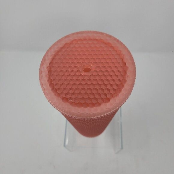 Starbucks Dusty Pink Soft Touch Diamond Studded Cold Cup Tumbler 24oz Barbiecore - Picture 7 of 11
